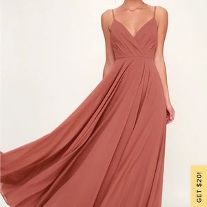 Lulus Dusty Rose Maxi Dress Medium